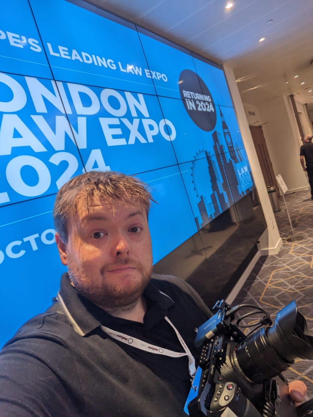 David Netherton filming on-site at London Law Expo 2024
